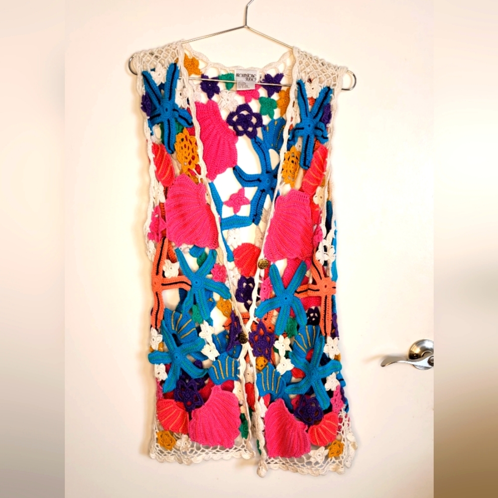 Crochet knit vest